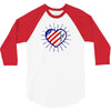 heart us flag 4th july fredom america usa 3/4 Sleeve Shirt