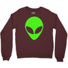 uomo alieno ufo stampa verde fluo divertente mitiche Crewneck Sweatshirt