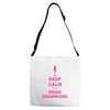 keep calm and drink champagne Adjustable Strap Totes