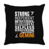Strong Independent Motivated Gemini Throw Pillow
