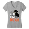 This Girl Loves Her Doxie Women's V-Neck T-Shirt