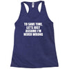 lets save time x Racerback Tank