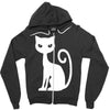 white cat funny Zipper Hoodie