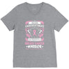 Never Underestimate The Strength Of A Breast Cancer Warrior V-Neck Tee