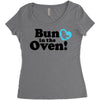 Bun in the Oven with Heart Baby Boy Women's Triblend Scoop T-shirt