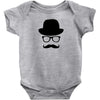 hat wayfarer glasses funny moustache hipster funny geek light tee shir Baby Onesie