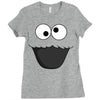 Cookie Monster Face Ladies Fitted T-Shirt