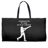 alternatives to war play cricket batting anti war stencil tour Weekender Totes