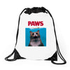 Jaws Parody Paws Drawstring Bags