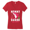 mommy shark doo doo doo family matching Women's V-Neck T-Shirt