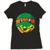 pizza turtle Ladies Fitted T-Shirt