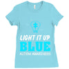 light it up blue autism awareness Ladies Fitted T-Shirt