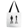my wife your wife black design Tote Bags