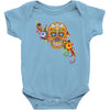 women's sugar skull purple Baby Bodysuit