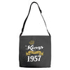 kings are born in 1957 Adjustable Strap Totes
