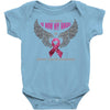 my hero is now my angel breast cancer awareness Baby Bodysuit