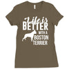 life is better with a boston terrier Ladies Fitted T-Shirt