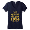 queens are born in 1954 Women's V-Neck T-Shirt