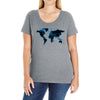 World Map Design Ladies Curvy T-Shirt