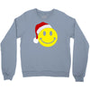 smiley face wears santa hat merry christmas Crewneck Sweatshirt