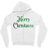 merry christmas green glitter Zipper Hoodie