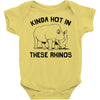 kinda hot in these rhinos Baby Onesie