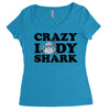 crazy lady shark Women's Triblend Scoop T-shirt