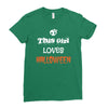 this girl loves halloween Ladies Fitted T-Shirt