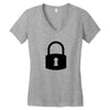 padlock Women's V-Neck T-Shirt