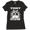 guitar god t shirt personalised guitarists Ladies Fitted T-Shirt
