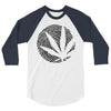 cannabis fingerprinting (black) 3/4 Sleeve Shirt