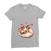 Baby Fox Belly Ladies Fitted T-Shirt