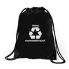 pesky environmentalist Drawstring Bags