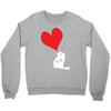bird love heart animal graph note music party pop art gift Crewneck Sweatshirt