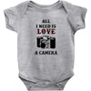 All i Need is Love A Camera Baby Bodysuit