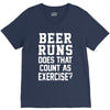 beer runs does that count as exercise funny V-Neck Tee
