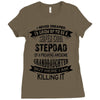 Super Cool Stepdad Of A Freaking Awesome Granddaughter Ladies Fitted T-Shirt