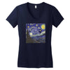 tardis starry night Women's V-Neck T-Shirt