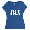 evolution of cricket white silhouette Women's Triblend Scoop T-shirt