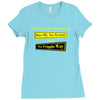 funny t shirt i live at the corner kiss my as &amp; no friggin way rude te Ladies Fitted T-Shirt