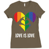 Love Is Love LGBT Rainbow Heart Ladies Fitted T-Shirt