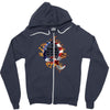 American Flag Q Fire Zipper Hoodie