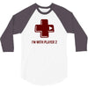 i'm with player 2 video game gamer computer geek nerd funny tee shirt 3/4 Sleeve Shirt