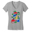 dinosaurs Women's V-Neck T-Shirt