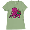 purple octopus playing the bagpipes Ladies Fitted T-Shirt