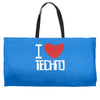 i love techno Weekender Totes