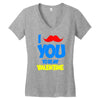 moustache you to be my valentine Women's V-Neck T-Shirt