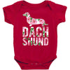 dachshund floral Baby Bodysuit