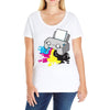 puker printer Ladies Curvy T-Shirt
