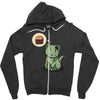 zombie cat Zipper Hoodie